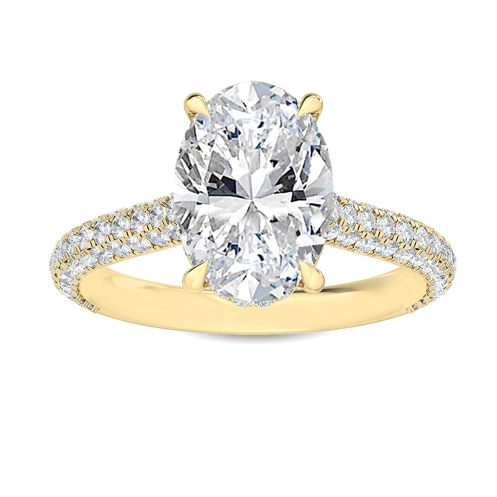 1 Carat (ctw) 14K White Gold Oval,Round Cut LAB GROWN Diamond Vintage Engagement Ring (Color D-E Clarity VS1-VS2)