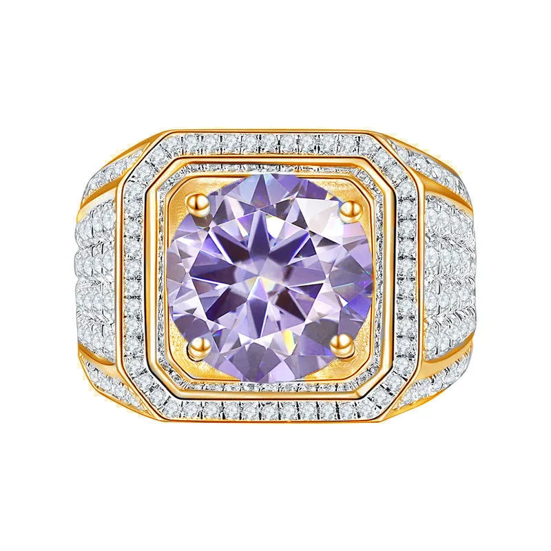 1.0ct Round Brilliant Cut Moissanite Ring - Elegant Design in Silver