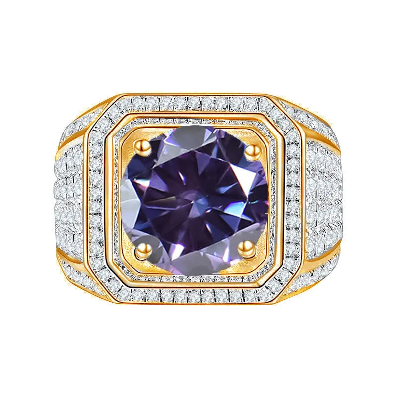 1.0ct Round Brilliant Cut Moissanite Ring - Elegant Design in Silver