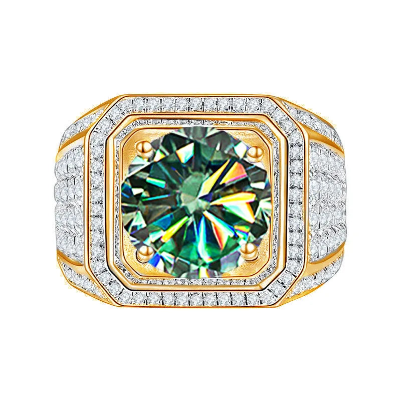 1.0ct Round Brilliant Cut Moissanite Ring - Elegant Design in Silver